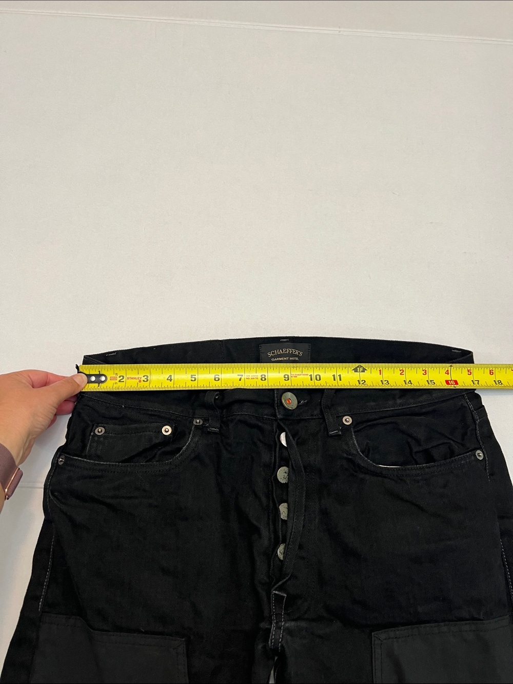 SCHAEFFER’S GARMENT HOTEL MADE IN USA RARE BLACK DOUBLE KNEE JEANS 34x35 - Picture 7 of 16